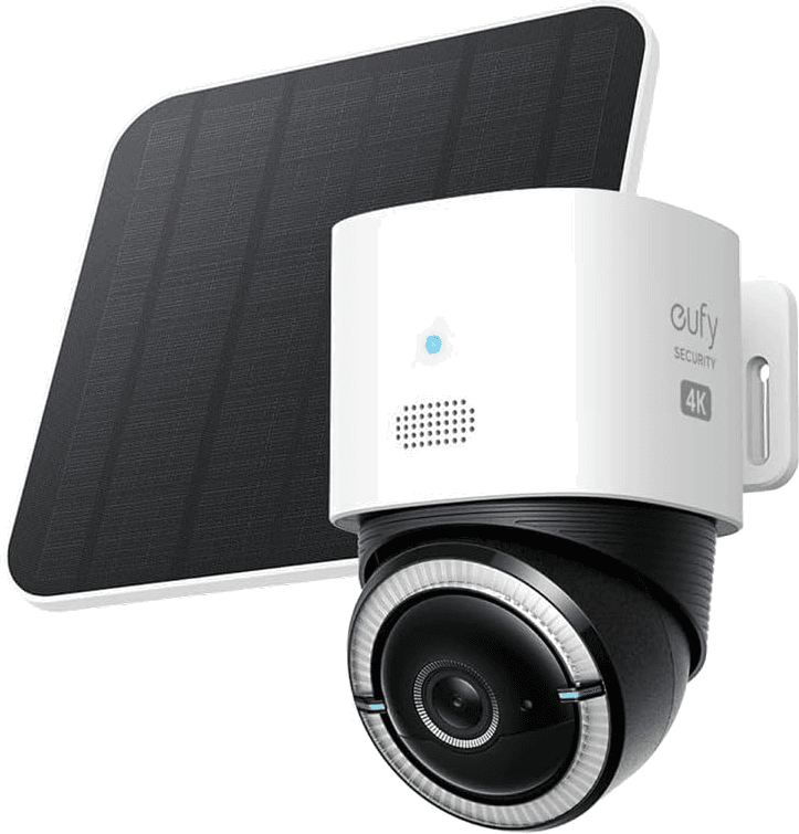 Eufy 4G LTE Cam S330(白い本体、ドーム型カメラ、大型ソーラーパネル)
